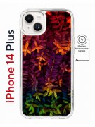 Чехол-накладка iPhone 14 Plus Kruche Magnet Print Neon leaves