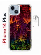 Чехол-накладка iPhone 14 Plus Kruche Magnet Print Neon leaves