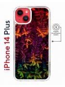 Чехол-накладка iPhone 14 Plus Kruche Magnet Print Neon leaves