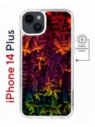Чехол-накладка iPhone 14 Plus Kruche Magnet Print Neon leaves