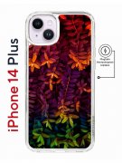 Чехол-накладка iPhone 14 Plus Kruche Magnet Print Neon leaves