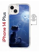 Чехол-накладка iPhone 14 Plus Kruche Print Magnet Лунный кот