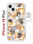 Чехол-накладка iPhone 14 Plus Kruche Magnet Print Котики