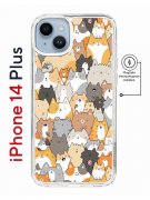 Чехол-накладка iPhone 14 Plus Kruche Magnet Print Котики