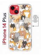 Чехол-накладка iPhone 14 Plus Kruche Magnet Print Котики