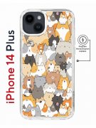 Чехол-накладка iPhone 14 Plus Kruche Magnet Print Котики