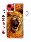 Чехол-накладка iPhone 14 Plus Kruche Magnet Print Лев