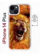 Чехол-накладка iPhone 14 Plus Kruche Magnet Print Лев