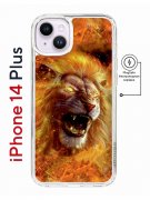 Чехол-накладка iPhone 14 Plus Kruche Magnet Print Лев