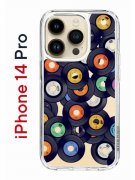 Чехол-накладка Apple iPhone 14 Pro (625958) Kruche PRINT Виниловые пластинки