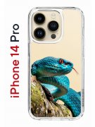 Чехол-накладка iPhone 14 Pro Kruche Print Змея