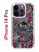 Чехол-накладка Apple iPhone 14 Pro (625958) Kruche PRINT Music