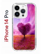 Чехол-накладка Apple iPhone 14 Pro (625958) Kruche PRINT Pink heart