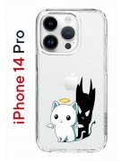  Чехол-накладка iPhone 14 Pro Kruche Print Angel Demon