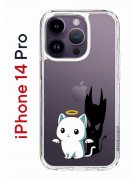  Чехол-накладка iPhone 14 Pro Kruche Print Angel Demon