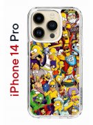 Чехол-накладка iPhone 14 Pro Kruche Print Симпсоны