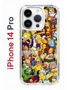 Чехол-накладка iPhone 14 Pro Kruche Print Симпсоны