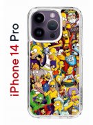 Чехол-накладка iPhone 14 Pro Kruche Print Симпсоны