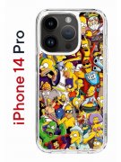 Чехол-накладка iPhone 14 Pro Kruche Print Симпсоны