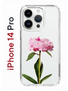 Чехол-накладка iPhone 14 Pro Kruche Print Пион