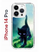 Чехол-накладка Apple iPhone 14 Pro (625958) Kruche PRINT Черный кот