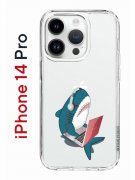 Чехол-накладка iPhone 14 Pro Kruche Print Акула