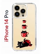 Чехол-накладка iPhone 14 Pro Kruche Print Котенок в чашке