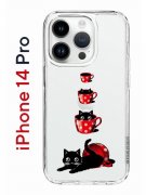 Чехол-накладка iPhone 14 Pro Kruche Print Котенок в чашке