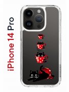 Чехол-накладка iPhone 14 Pro Kruche Print Котенок в чашке