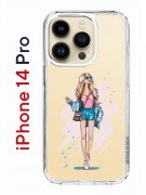 Чехол-накладка iPhone 14 Pro Kruche Print Fashion Girl