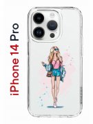 Чехол-накладка iPhone 14 Pro Kruche Print Fashion Girl