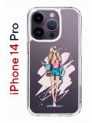 Чехол-накладка iPhone 14 Pro Kruche Print Fashion Girl