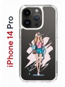 Чехол-накладка iPhone 14 Pro Kruche Print Fashion Girl