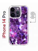 Чехол-накладка iPhone 14 Pro Kruche Magnet Print Purple leaves