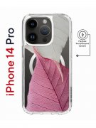 Чехол-накладка iPhone 14 Pro Kruche Magnet Print Pink and white