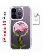Чехол-накладка iPhone 14 Pro Kruche Magnet Print Пион