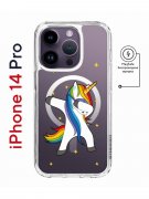 Чехол-накладка iPhone 14 Pro Kruche Magnet Print Единорожка