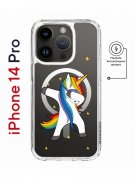 Чехол-накладка iPhone 14 Pro Kruche Magnet Print Единорожка