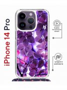 Чехол-накладка iPhone 14 Pro Kruche Magrope Print Purple leaves