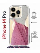 Чехол-накладка iPhone 14 Pro Kruche Magrope Print Pink and white