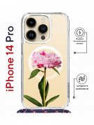 Чехол-накладка iPhone 14 Pro Kruche Magrope Print Пион