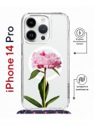 Чехол-накладка iPhone 14 Pro Kruche Magrope Print Пион