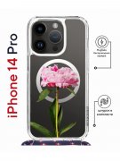Чехол-накладка iPhone 14 Pro Kruche Magrope Print Пион