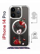 Чехол-накладка iPhone 14 Pro Kruche Magrope Print Ягодный микс