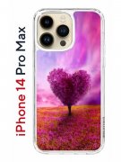 Чехол-накладка iPhone 14 Pro Max Kruche Print Pink heart