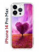 Чехол-накладка iPhone 14 Pro Max Kruche Print Pink heart