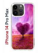 Чехол-накладка iPhone 14 Pro Max Kruche Print Pink heart