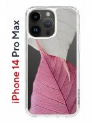 Чехол-накладка iPhone 14 Pro Max Kruche Print Pink and white