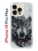 Чехол-накладка Apple iPhone 14 Pro Max (625953) Kruche PRINT Волк