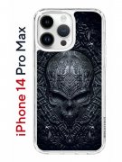 Чехол-накладка iPhone 14 Pro Max Kruche Print Череп техно